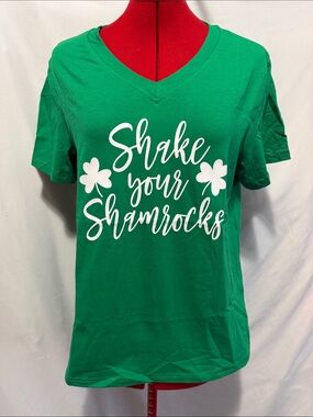 Women’s V-Neck "Shake Your Shamrocks" Tee - Green